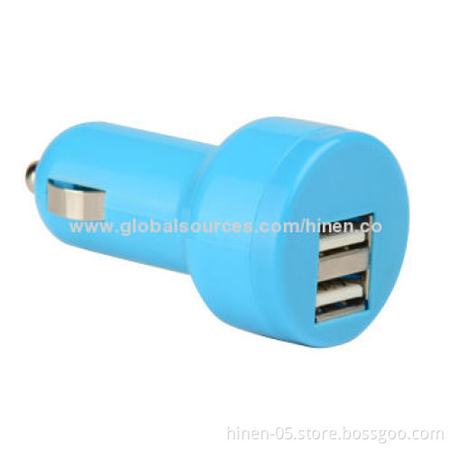 Car Charger with 5V/2.4+1A Output, Strong anti- interference ability, fast charging